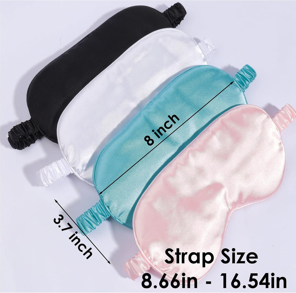 Silk Sleep Eye Mask,Blindfold with Elastic Strap,Soft Lightweight for Night Sleeping 1 Pcs (Black)