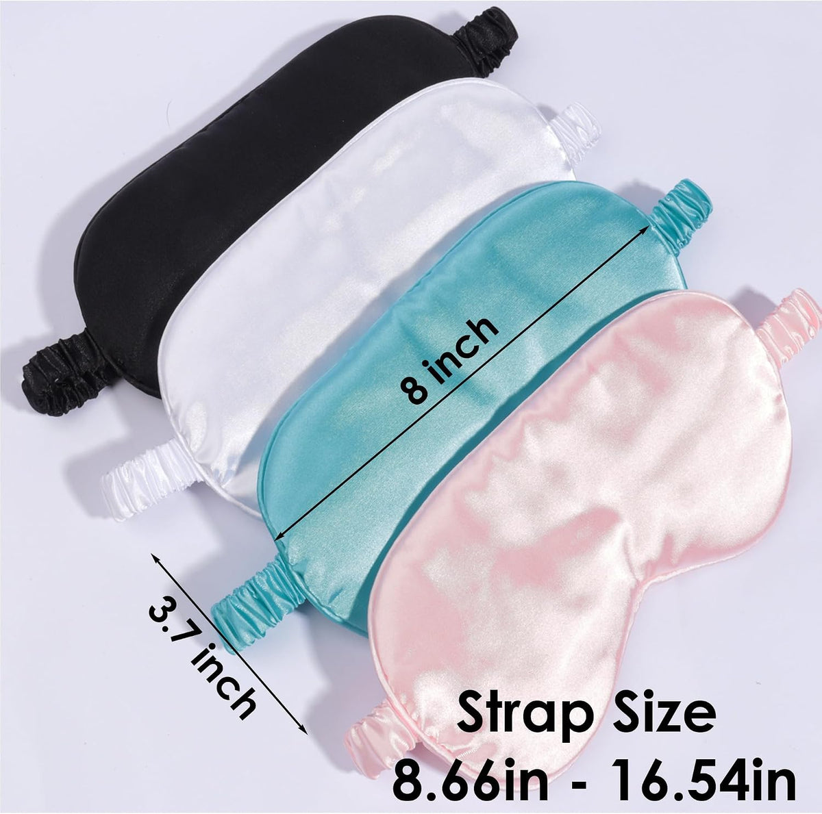 Silk Sleep Eye Mask,Blindfold with Elastic Strap,Soft Lightweight for Night Sleeping 1 Pcs (Black)