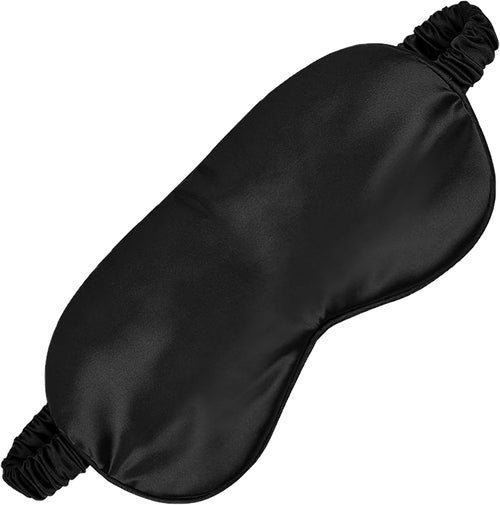 Silk Sleep Eye Mask,Blindfold with Elastic Strap,Soft Lightweight for Night Sleeping 1 Pcs (Black)